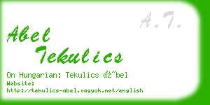 abel tekulics business card